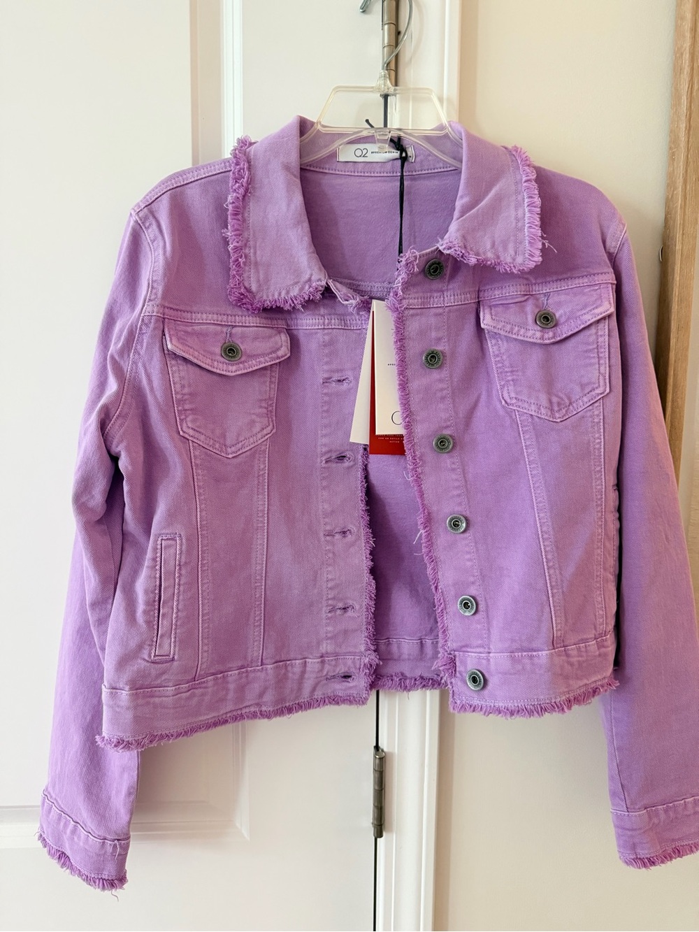 Just Cool Beans purple frayed jacket